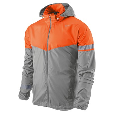 Download Nike Men's Orange Gray Zip-Up Hood Long Sleeve Running ...