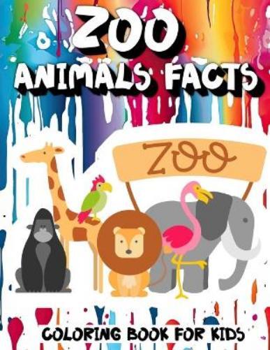 Vana Lart Zoo Animals Facts Coloring Book for Kids (Tascabile)
