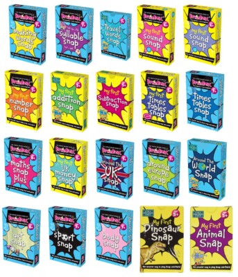 BrainBox Kinder Snap Kartenspiele Pädagogik Mathematik, Geographie, Lesen, Wissenschaft
