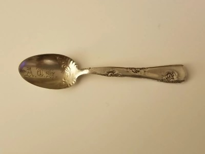 #ad ANTIQUE WHITING ROSES AND SCROLLS LAFRANCE STERLING SILVER DEMITASSE SPOON $24.99