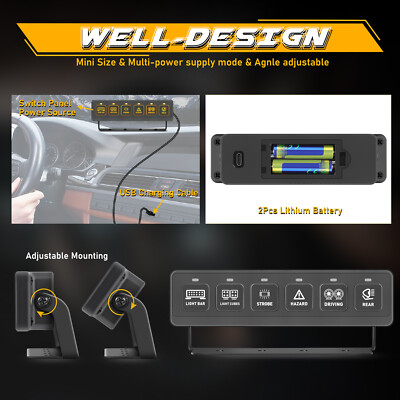 RGB 8 Gang Switch Panel LED Work Light Fit 2017-2024 Can-am - Foto 2