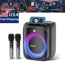K6 Portable Karaoke Machine 200W with 2 UHF Wireless Microphones Portable
