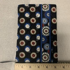 Vera Bradley Quilted Black Night Owl Journal Book Bible Cover Ribbon Bookmark
