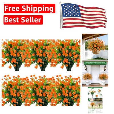 Vibrant 12 Bundles of UV Resistant Artificial Flowers for -Round Elegance