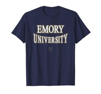 Elite Authentics Emory Eagles Laurels Navy Officially Licensed T-Shirt