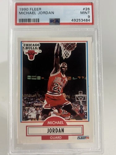 1990 Fleer Basketball Michael Jordan #26 Chicago Bulls PSA 9 Mint HOF