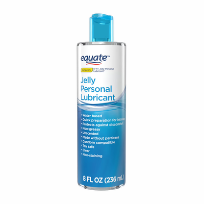 free personal lubricant Equate Personal Lubricant Jelly 8 oz Water Based Fragrance Free New  Packaging