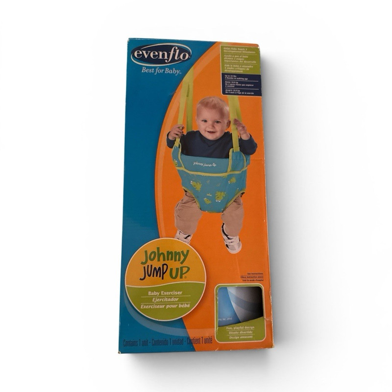 Evenflo Johnny Jump Up Doorway Baby Jumper Exerciser Blue/Green Infant
