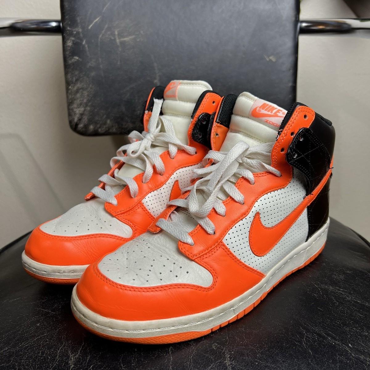 NIKE 2009 DUNK HI 317891 181 ORANGE VINTAGE MAX AIR FORCE 1 SKATE