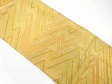 7468177: JAPANESE KIMONO / ANTIQUE FUKURO OBI / SILK / WOVEN GEOMETRIC