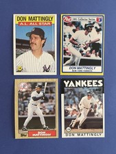 4 Card Lot! Don Mattingly 1986 & 87 Topps, 1991 Post Cereal EXMT TO NRMT