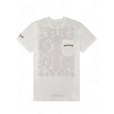 Chrome Hearts White Pink Dagger Logo Tee