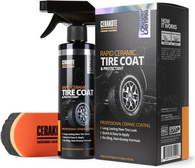 CERAKOTE Rapid Ceramic Tire Coat - Showroom New Tire Shine - Deep Tire Black Fin