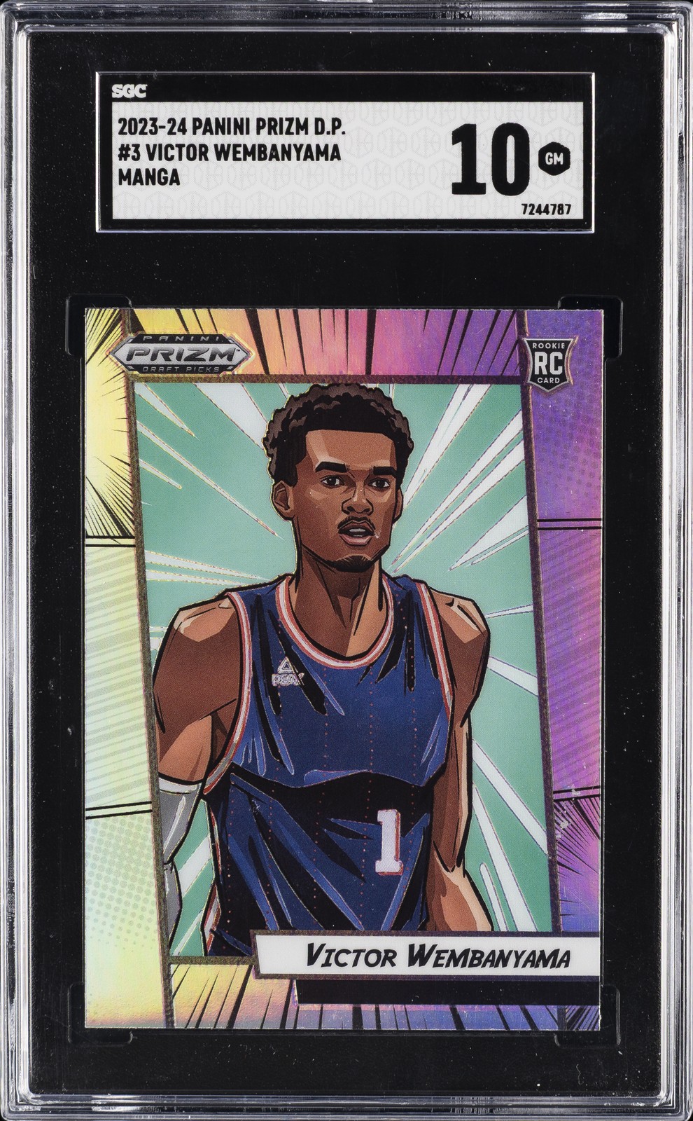2023-24 PANINI PRIZM DRAFT PICKS MANGA #3 VICTOR WEMBANYAMA SGC 10