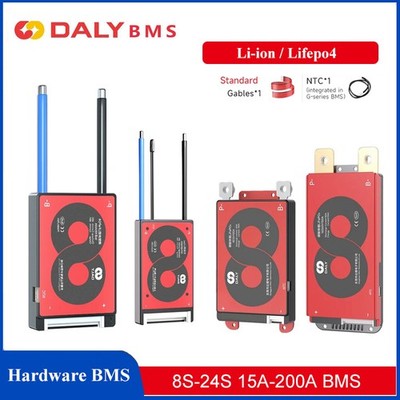 Daly BMS 8S 24V 15A 20A 60A-200A LiFePo4 Li-ion Battery BMS with Balance+NTC