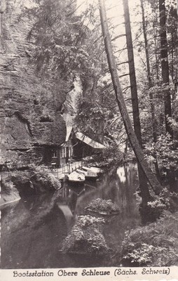 Postkarte - Sächs. Schweiz / Bootsstation Obere Schleuse (63)