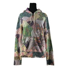 Lucky Brand vintage hoodie patchwork print y2k boho print colorful sz M