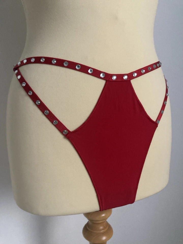 Tezenis String Tanga mit Steinchen G-String Rot Sexy NEU mit Etikett - Bild 3 von 4