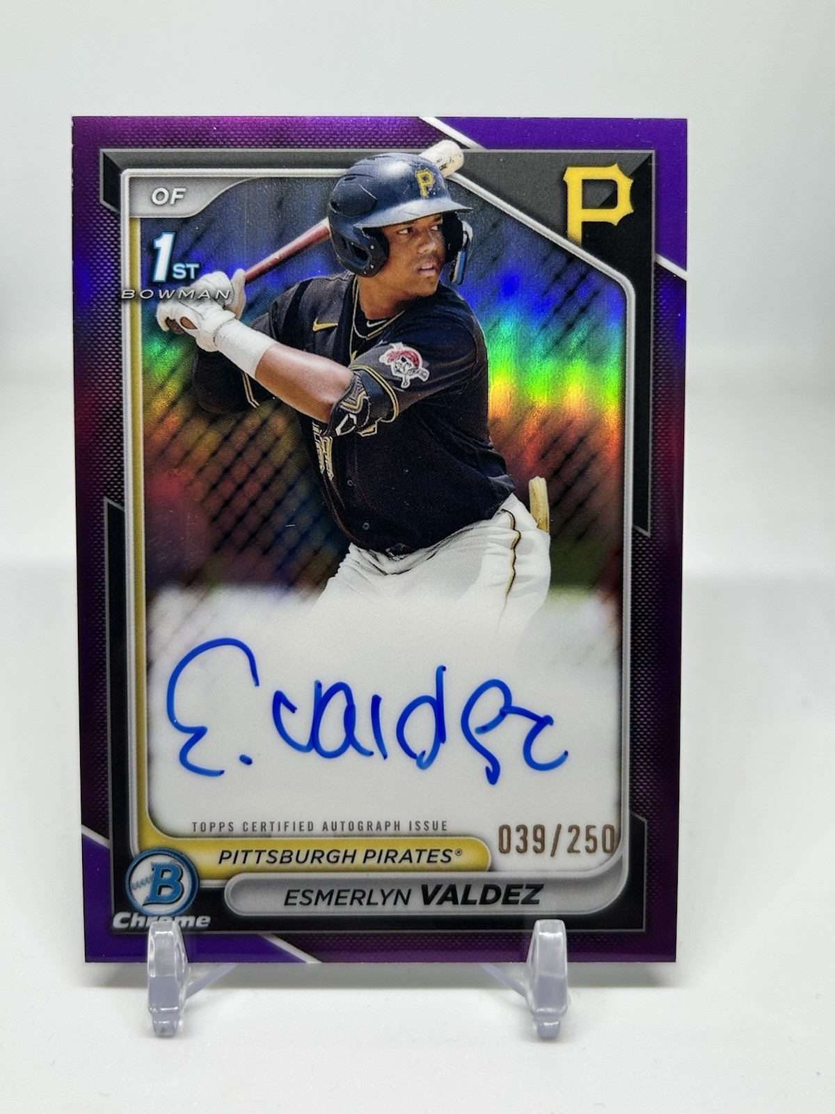 2024 Bowman Chrome Esmerlyn Valdez 1st Bowman Auto Purple Refractor /250 🔥🔥