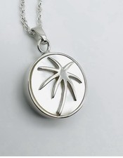 Palm Cremation Keepsake Necklace For Ashes 925 Sterling Silver