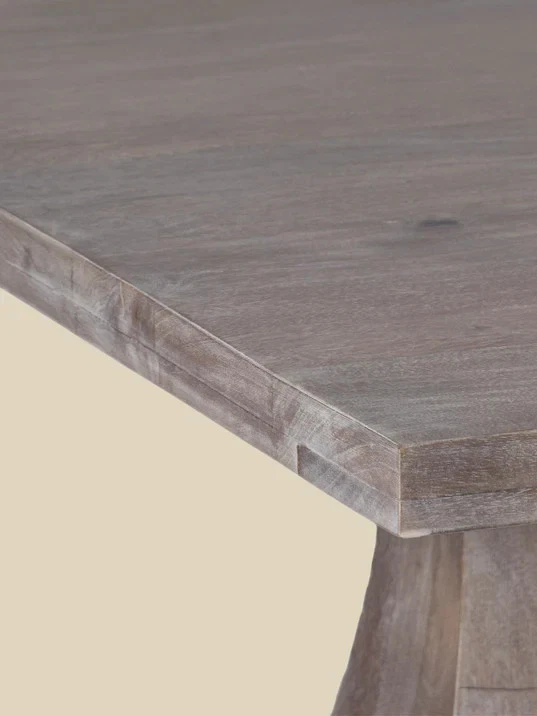 Solid Mango Wood Industrial Dining Table Walnut Finish 6 Sizes - Image 3 of 4