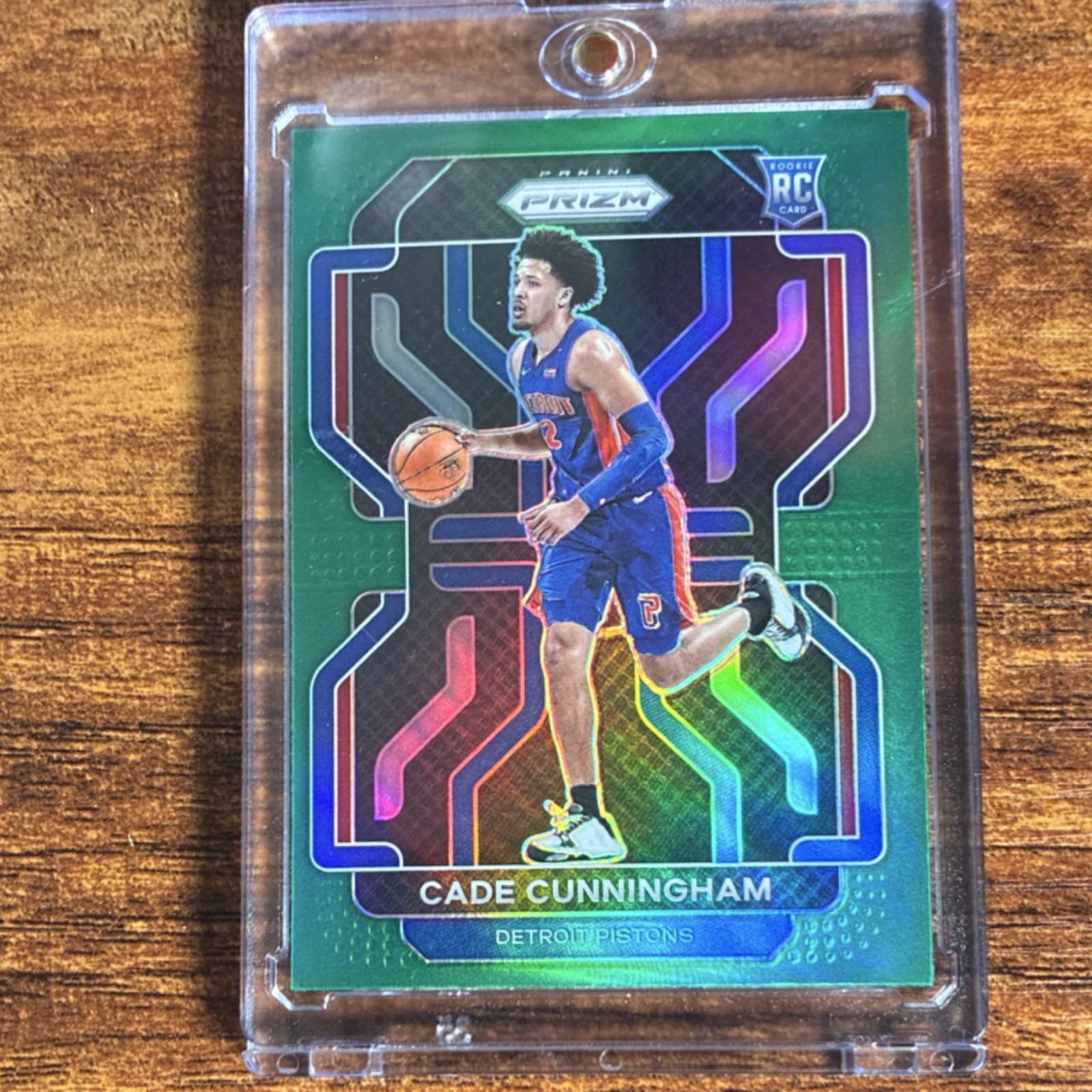 2021-22 Panini Prizm Rookie Cade Cunningham #282 Green Prizm Detroit Pistons