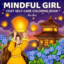 Mindful Girl: Cozy Self-Care Coloring Book for Adults and Teens with Cute  Comf