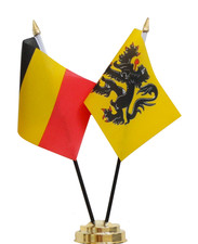 Ensemble de drapeaux de table double amitié Belgique et Flandre