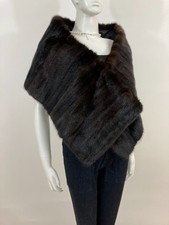 Beautiful  Soft Dark Brown Mink Fur Stole Wrap Shawl - New Lining - Vintage Fur