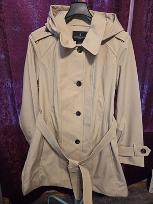 New Londo Fog Jacket W/ Detachable Hood. Sz XL. Stone. NWT.     #364