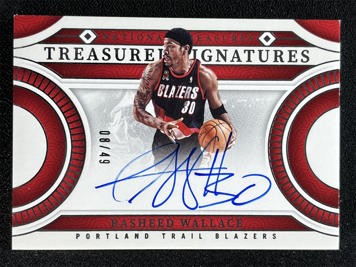 2023-24 Panini National Treasures Rasheed Wallace #TS-RWL Treasured Auto /49