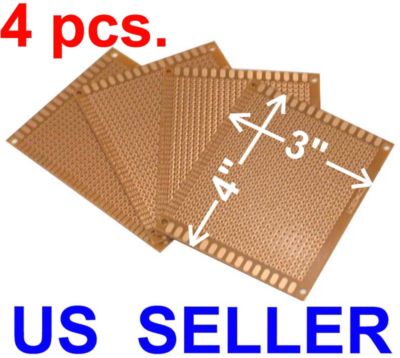 4 pcs 3x4'' (7x9cm) Prototyping PCB Printed Circuit Board Prototype Breadboard 