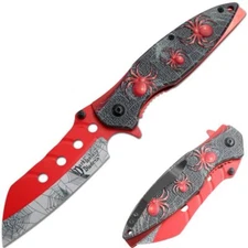 8.5" DARK FANTASY BLADES EDC FOLDING POCKET KNIFE 420 STEEL BLADE RED