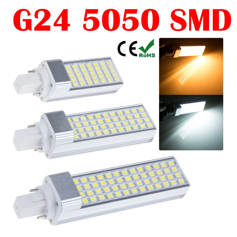 G24 5W 7W 9W 11W 13W 5050 SMD LED Spot Down Corn Light Tube Bulb Lamp Warm White - Image 2 of 4