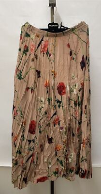 VALENTINO ストレトヘムワイトレックトラウサ 5B3RB5Z18ND Z3K Valentino Women's Silk Pleated Floral Long Skirt Choose Size