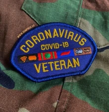 Dangerous Goods Brand Coronavirus Veteran Military Morale Patch - Navy Blue