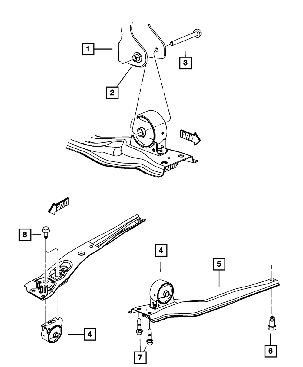 Genuine Mopar Engine Mount Support 5105290AC