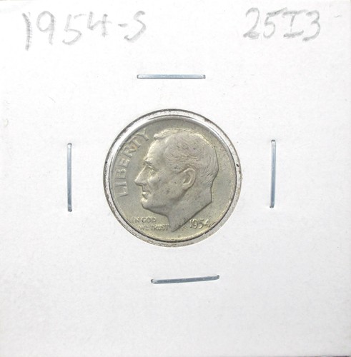 1954-S Roosevelt Silver Dime - Picture 3 of 4
