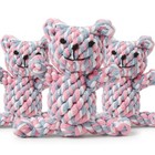Cotton Rope Dog Chew Toy Pet Dental Teething Bear For Small Medium Size Puppies