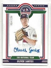 2022 Panini  USA Stars Stripes Oliver Santos 18U Team Auto #18US-OS 463/499