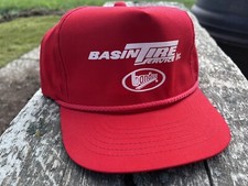 RARE VTG 80s Bandag BASIN TIRE SnapBack Trucker Hat Made In USA