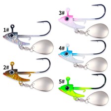 5PCS/Pack Spoon Lead Jig Head Fishing Hooks Jigs Crappie Metal Lures Bait Bass
