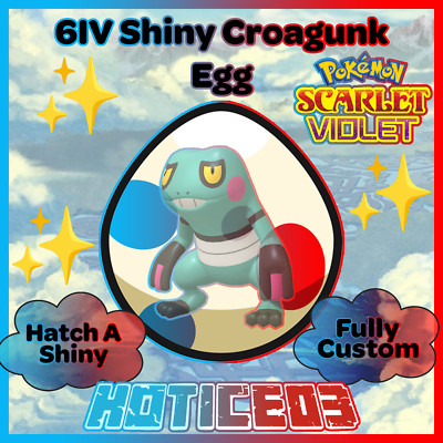 Croagunk   SHINY 6IV EGG   Pokemon Scarlet & Violet   TEAL MASK DLC  
