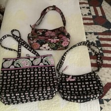 VTG VERA BRADLEY ELEPHANT PAISLEY Print LG Tote Shopping Bag Multi Pocket X2