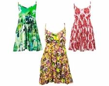Tier Drop Summer Dress Loud Originals Womens Crew Floaty Sleeveless Floral