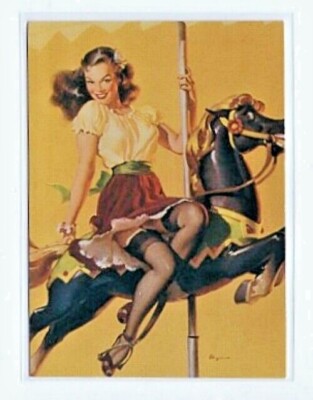 1994 COMIC IMAGES GIL ELVGREN CALENDAR PINUPS 2 TRADING CARDS WITH FREE SHIPPING