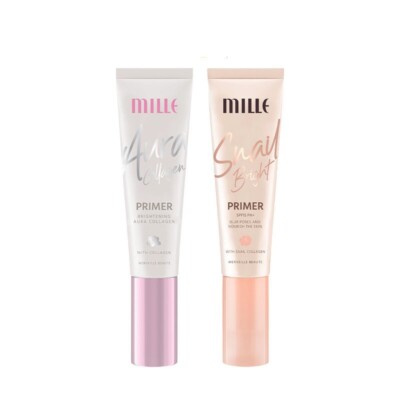 Mille Primer Aura Collagen Snail Bright Skin Brightening Blur Pore Nourish 30 g