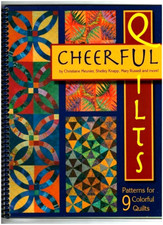 CHEERFUL QUILTS-PATTERNS FOR 9 COLORFUL QUILTS-QUILTING-CRAFTS-PHOTOS-RUSSELL