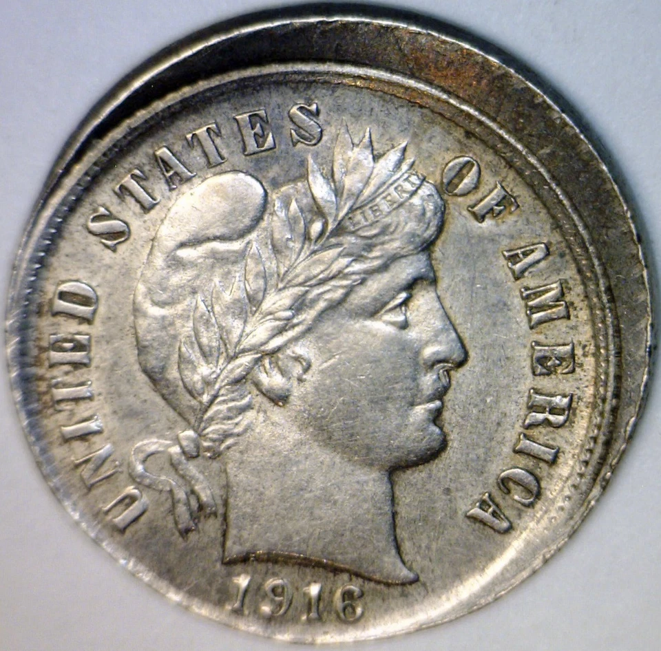 1916s ERROR OFF CENTER Barber SILVER Dime Unc./ BU Coin NICE EARLY O/C LOT  NR - Image 2 of 4