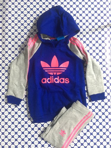 Tuta Felpa Adidas Original Junior Bimba - 3 Striscie Logo Big - Bluette  Grigio | eBay